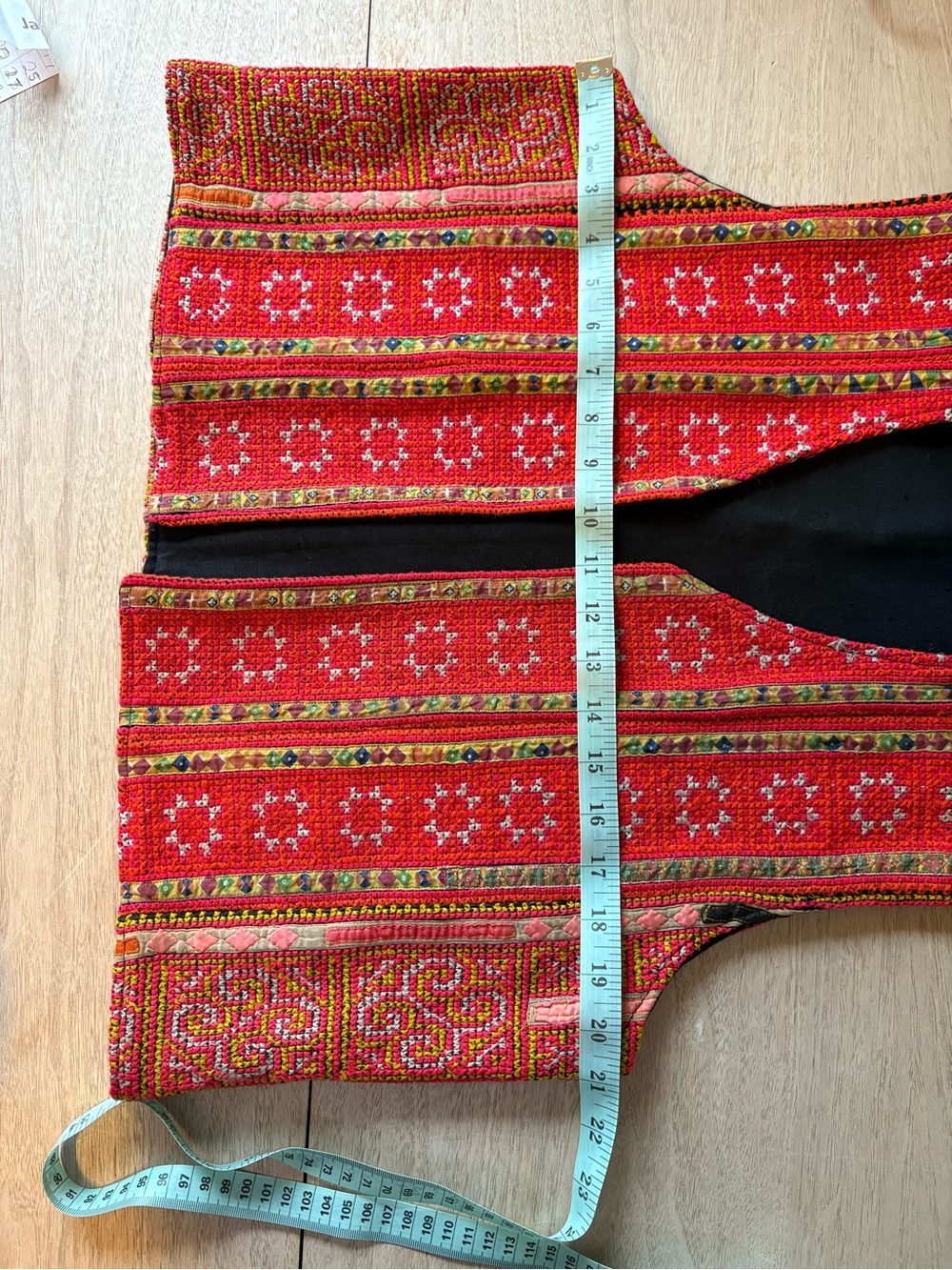 Boho Red Embroidered Vest - Picture 10 of 11